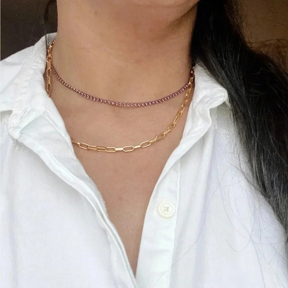 Cubic Zirconia Choker Delicate Necklace - Picture 4 of 6